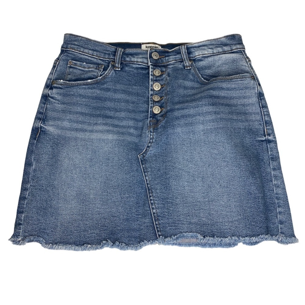 KENSIE VINTAGE LUXE RAW HEM DENIM SKIRT SIZE 6/28